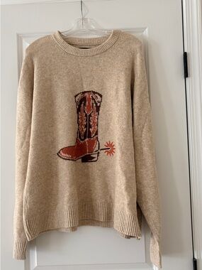 Abercrombie Oversized Western Graphic Crew Sweater
